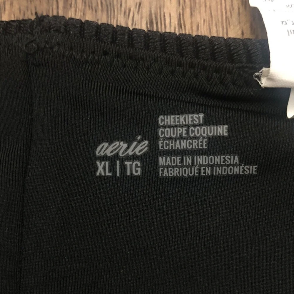 aerie Black Ribbed Bikini Bottom